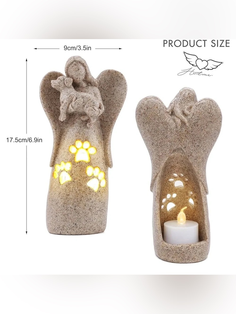 Angel of Friendship Dog Memorial Candle Holder - Picture 2 of 5